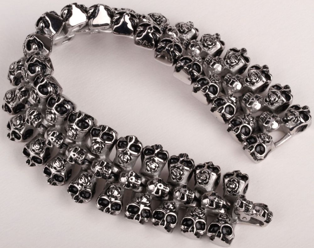 stainless steel skull bracelet