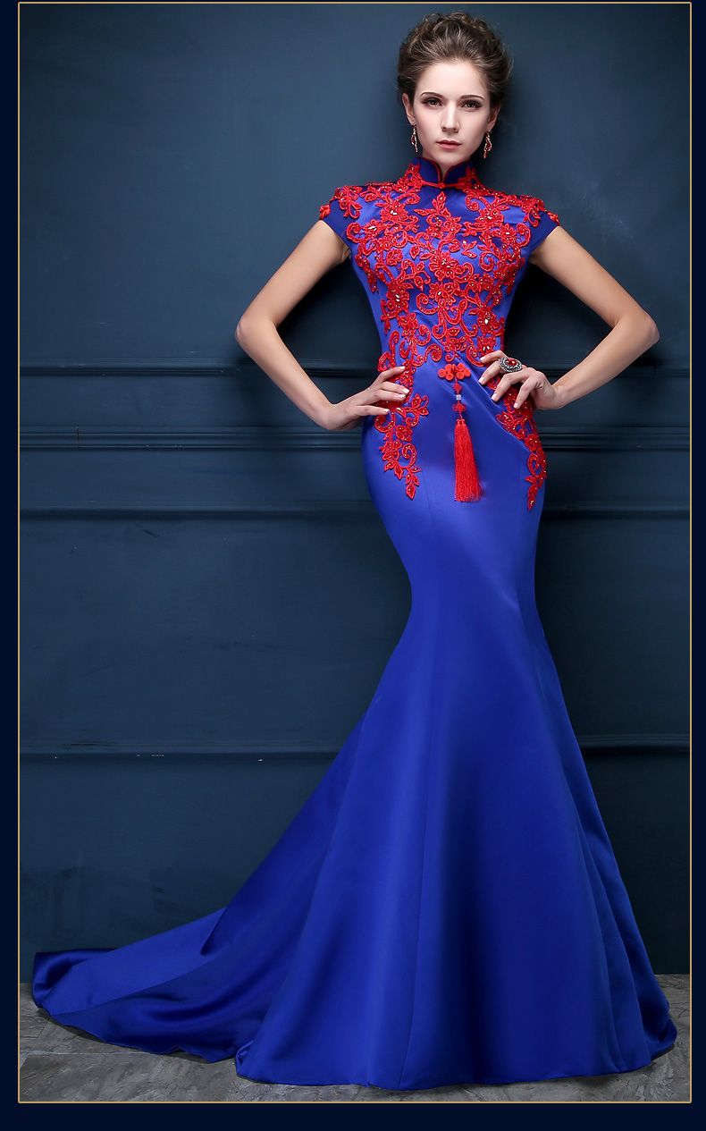 royal blue traditional dresses