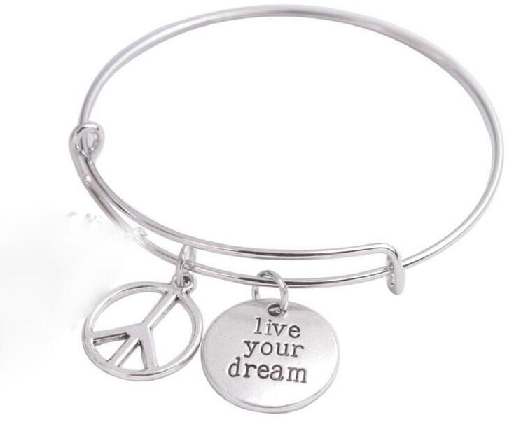 Sterling Silver Rembrandt Cross Charm Expandable Wire Sweet Bangle