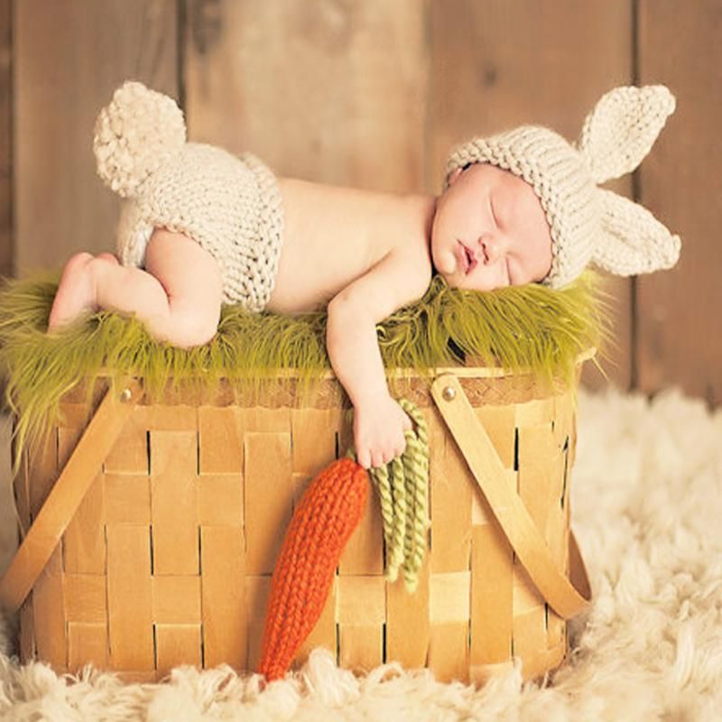 Unisex Recién Nacido Bebé Conejo Foto Accesorios De Punto Co 