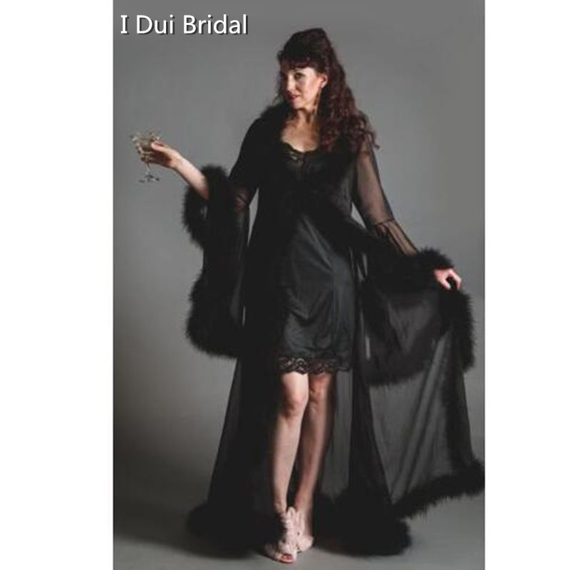 plus size feather robe