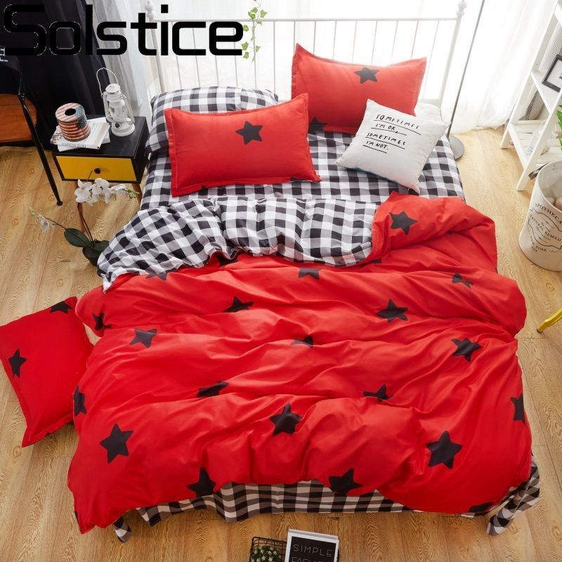 Solstice Home Textile Hot Red Bedding Set Kid Teen Girls Linens