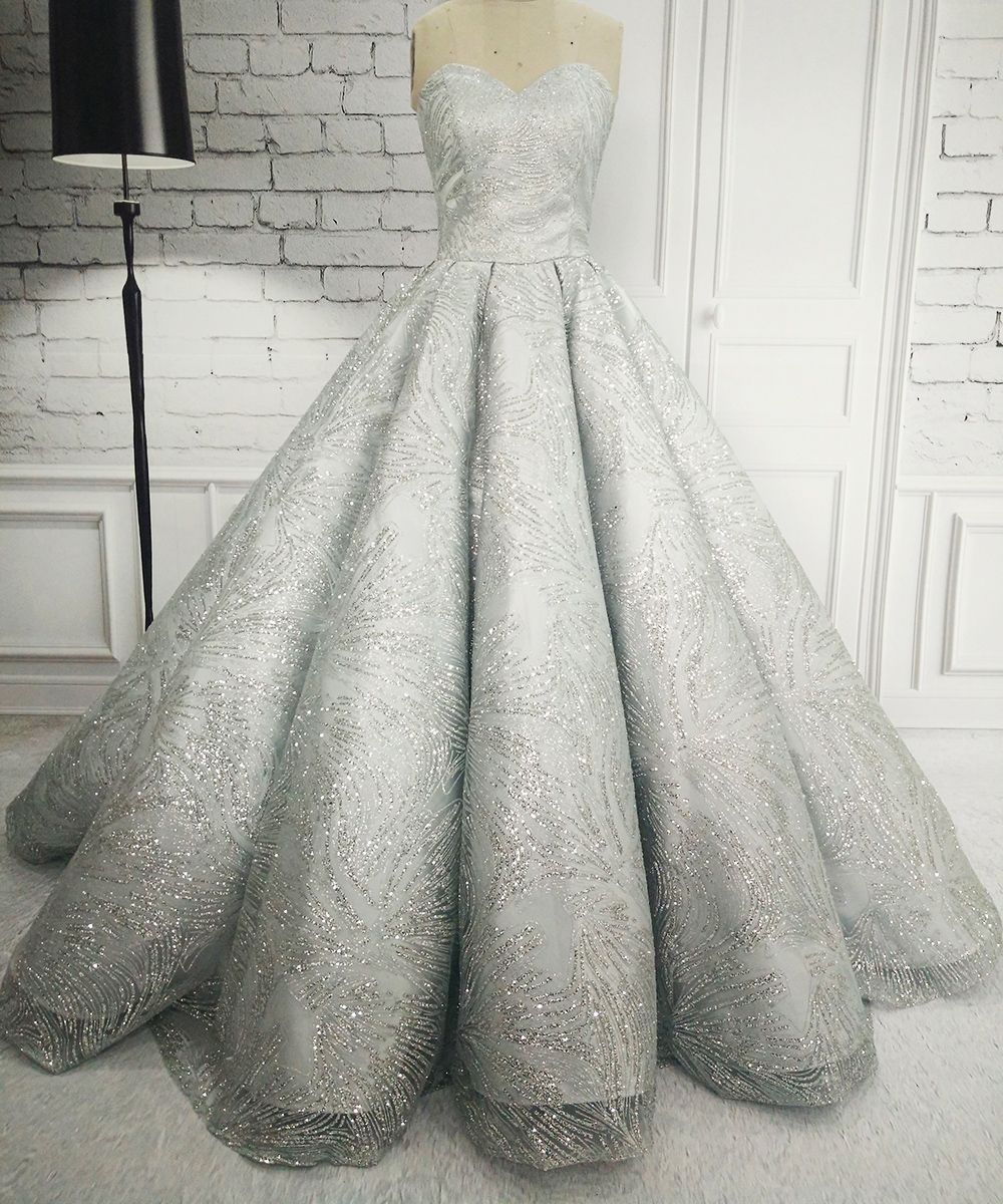 grey bridal dress