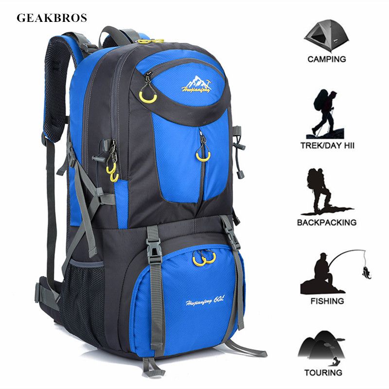 Travel Hiking Backpack Waterproof Outdoor Sport Camping Daypack Rucksack Bag 60L