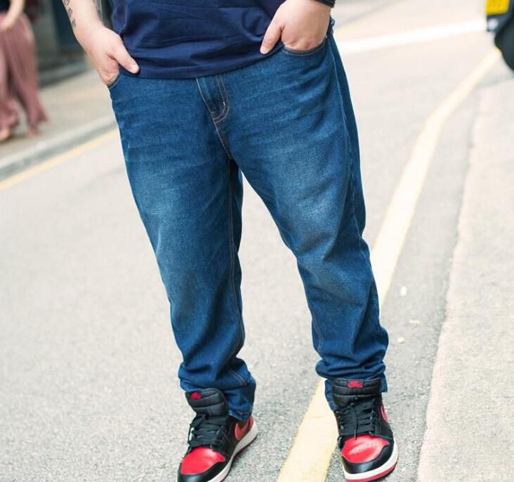 Pantalones de los hombres más el tamaño Pantalones largos sueltos gordos Pantalones rectos