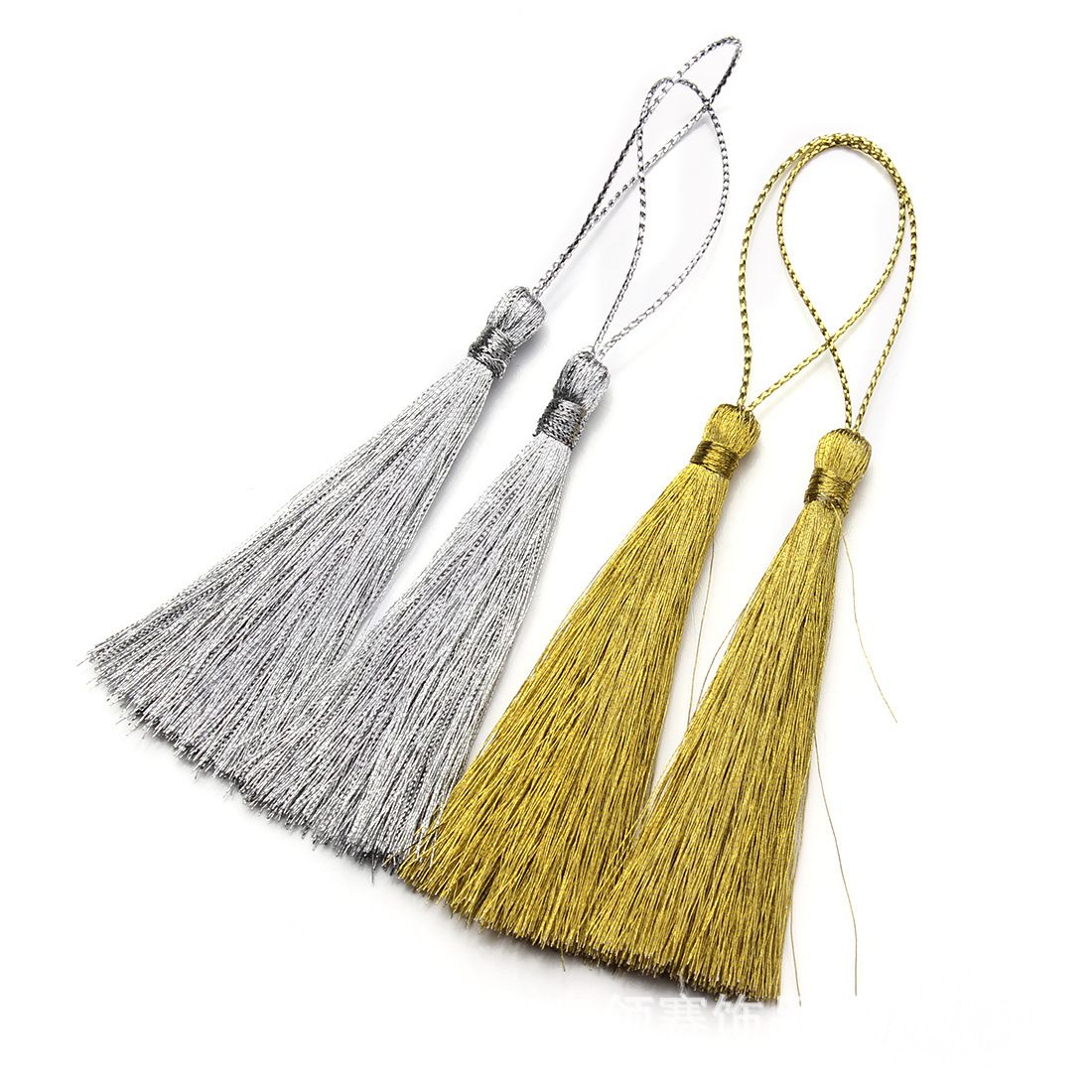 2019 Gold Silver Polyester Tassel Fringe Silk Thread Long Tassels