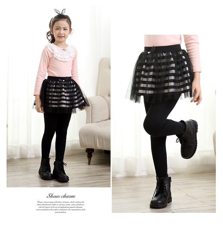 Acquistare 3 13Y Leggings Da Bambina Primavera Autunno Gonna Nera Bambini  Gonne Leggings Pantaloni Pantaloni Bambini A Strisce Economico | Consegna  Veloce E Qualità | It.Dhgate