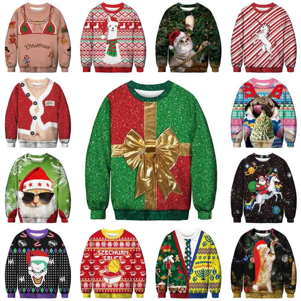 UGLY XMAS CHRISTMAS SWEATER Vacation Santa Elf Popular Women Men Sweatshirt Gift 