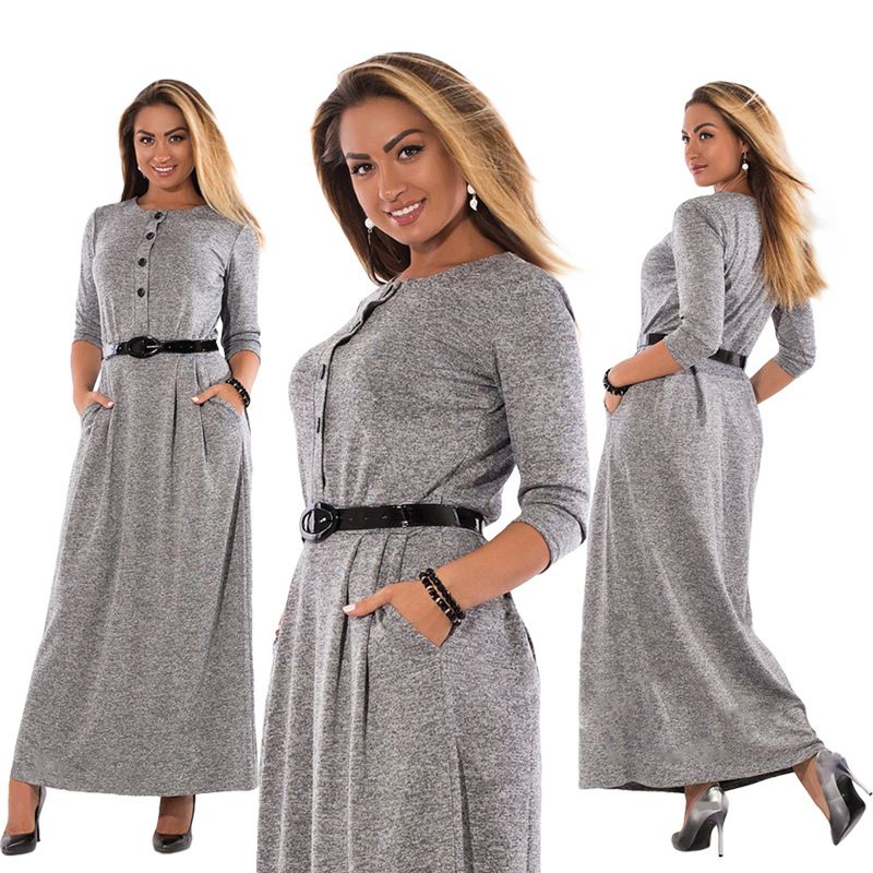 long sleeve winter maxi dress