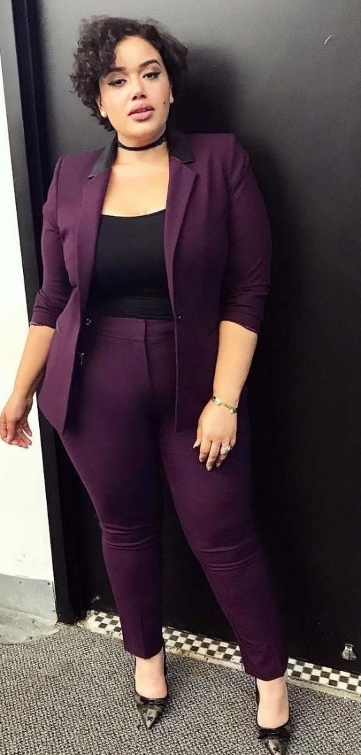 women's pant suits for work plus size