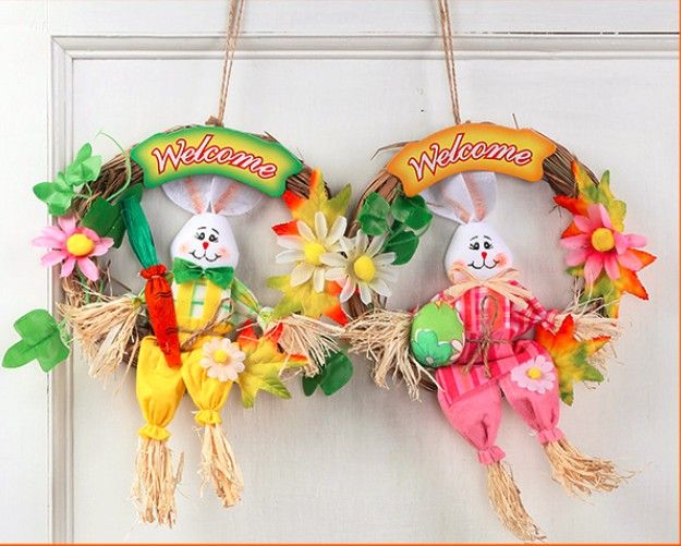 3Pcs Easter Party Ornament Rabbit Harvest Scarecrow on Stake Party Supply Kid Room Rabbit Scarecrow 