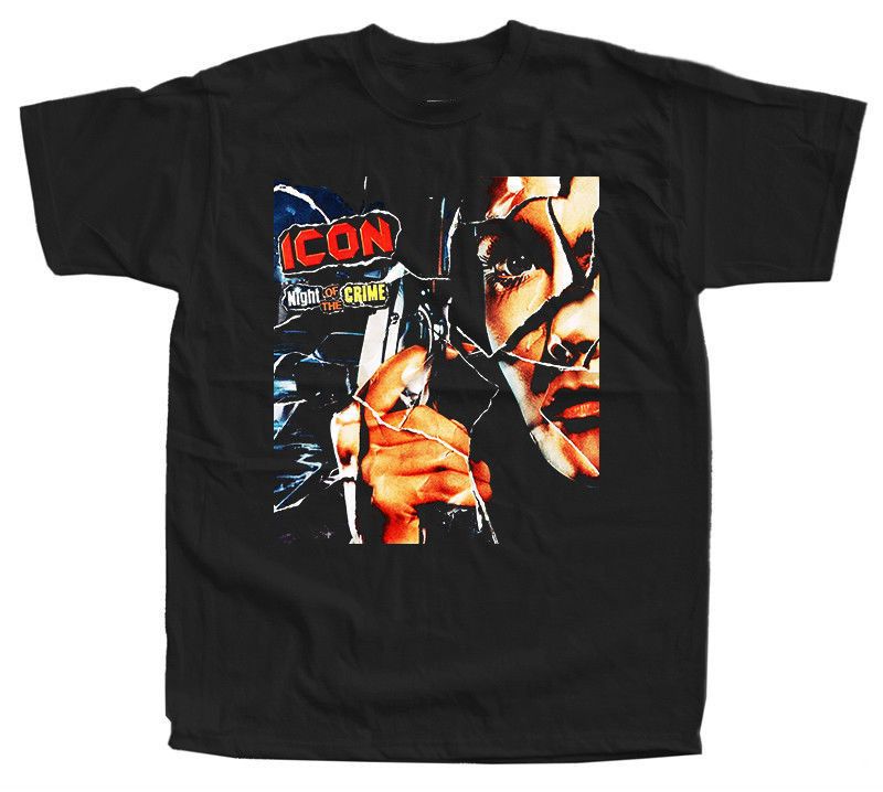 ICON Night Of The Crime / Right Between The Eyes T Shirt 100% Cotton S ...