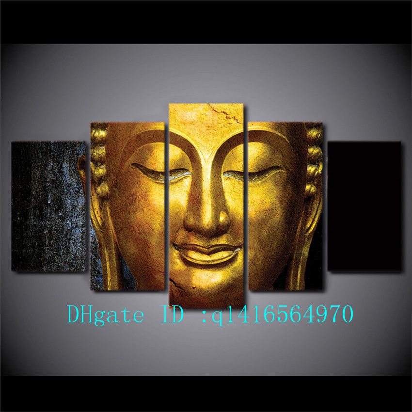 The Golden Buddha Canvas Prints Wall Art Oil Painting Home Decor Unframed Framed From Q 19 03 Dhgate Com