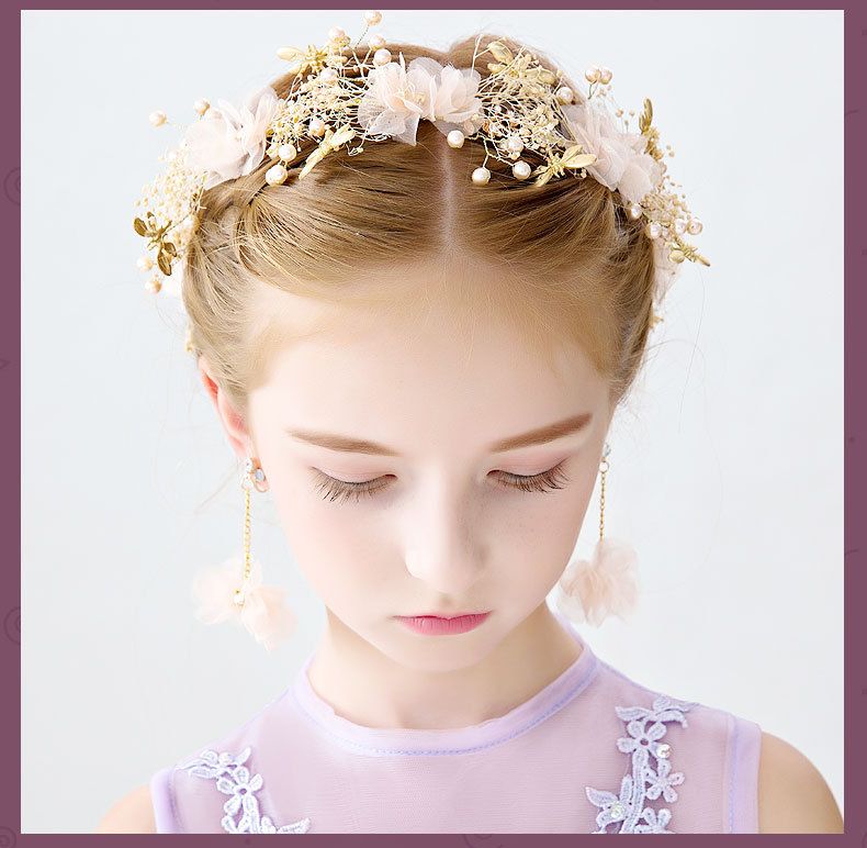 2018 Vintage Pearls Crystals Flower Girls Crowns Cheap Beautiful Little Girl Pageant Crown Fashion Christmas Gifts C15 Flower Girls Hair Flower Hair