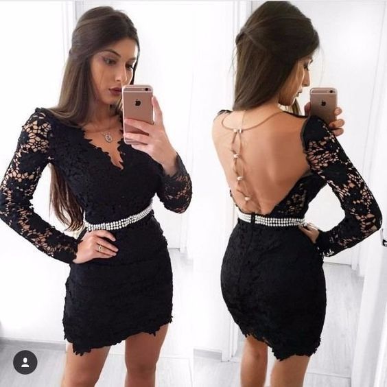 vestido social curto com manga