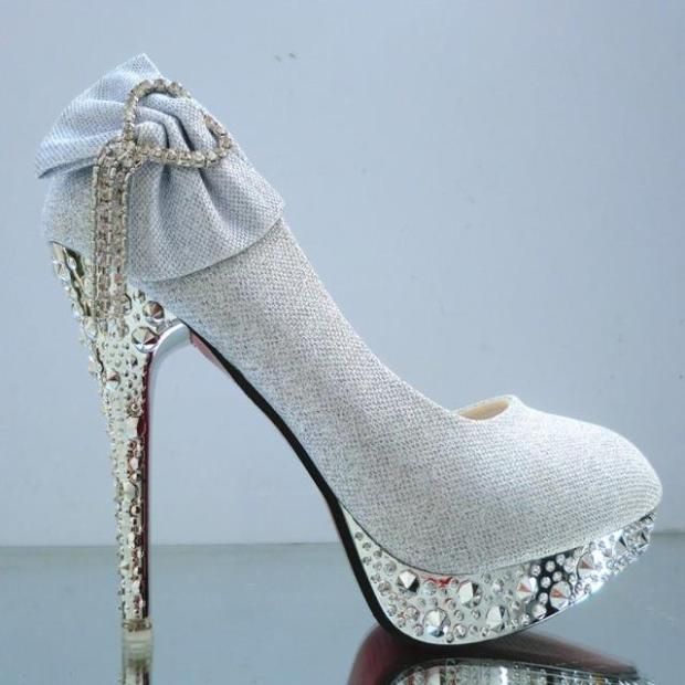 11cm Heel White Butterfly Wedding Shoe 