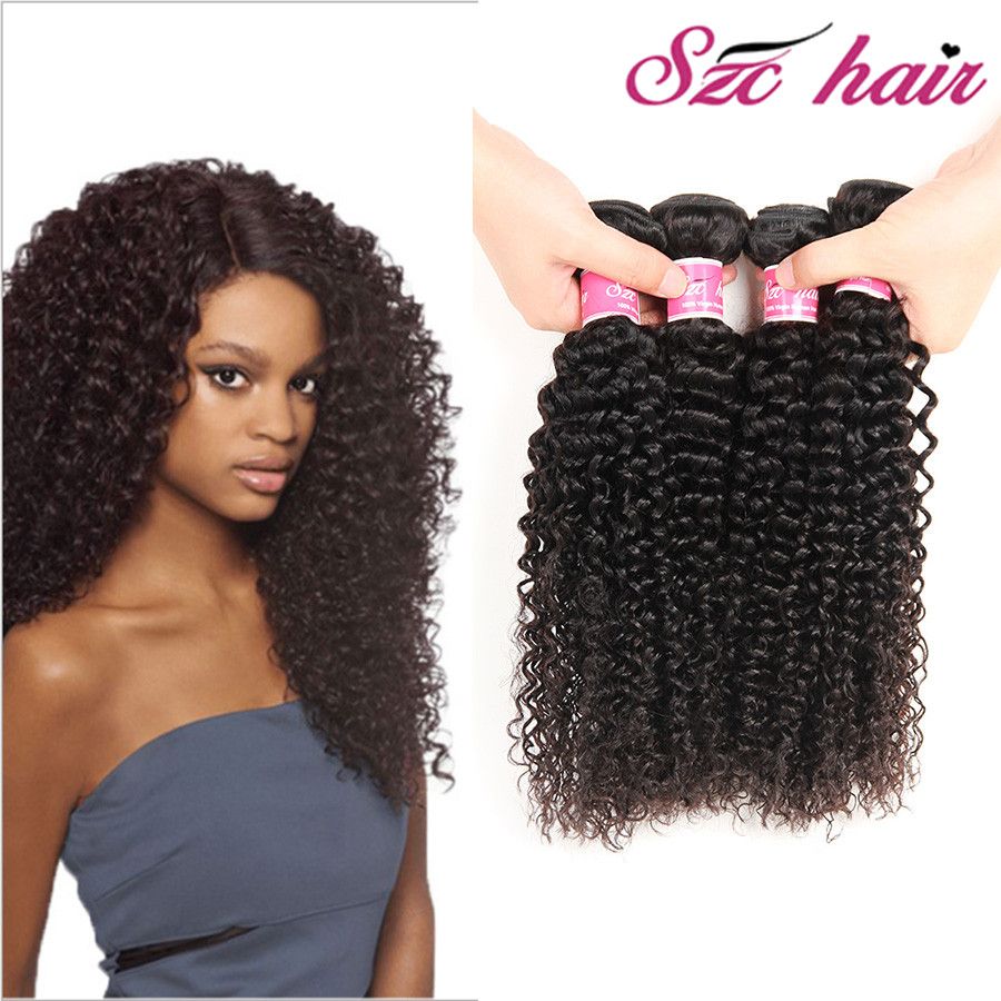 Peruvian Virgin Hair Afro Kinky Human Hair Weave 3 Curly Crochet