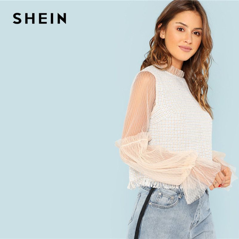 Acquistare SHEIN Albicocca Workwear Vintage Elegante Sexy Zip Indietro  Contrasto Maglia Autunno Inverno Donna Top E Camicette Office Lady Bluse  Economico | Consegna Veloce E Qualità | It.Dhgate