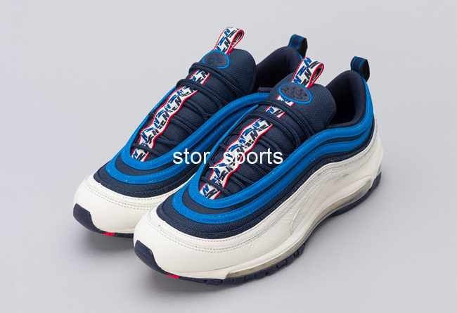 2018 chaussures nike air max 97 Obsidian Nebulosa de vela roja azul Paquete de