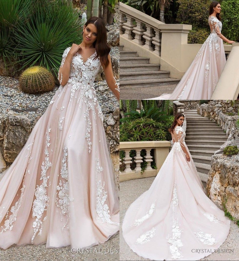 pink plus size wedding gowns