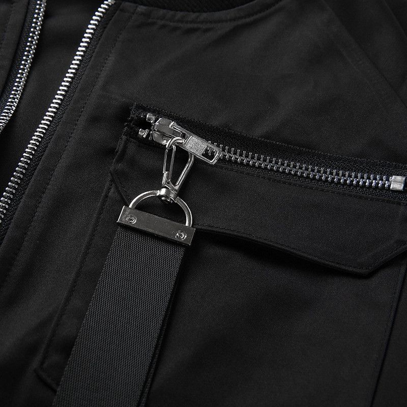Großhandel Punk Schwarz Crop Top Jacke Frauen Beiläufige Reißverschluss Kurzschluss Cardigan Mantel Mode Schnalle Langarm Bomberjacke Bike Outwear Von Großhandel Punk Schwarz Crop Top Jacke Frauen Beiläufige Reißverschluss Kurzschluss Cardigan Mantel Mode Schnalle Langarm Bomberjacke Bike Outwear Von