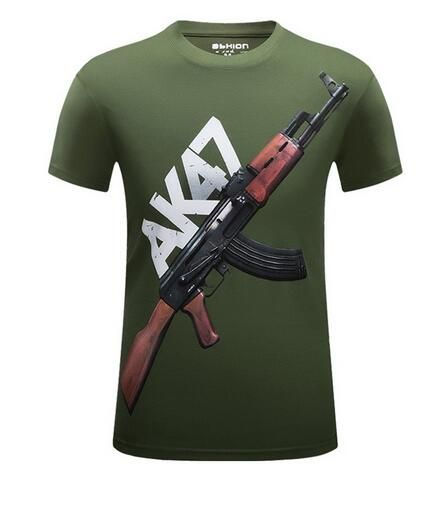 AK Casual T-shirt Crew Neck Fashion Mens Short Sleeve Shirts Cotton Blend Tops