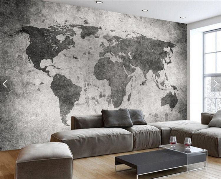 European Vintage Retro World Map Wall Bar Coffe Shop Murals Bedroom Photo Wallpaper Landscape Any Size Cellphone Wallpapers Cheap Wallpaper From