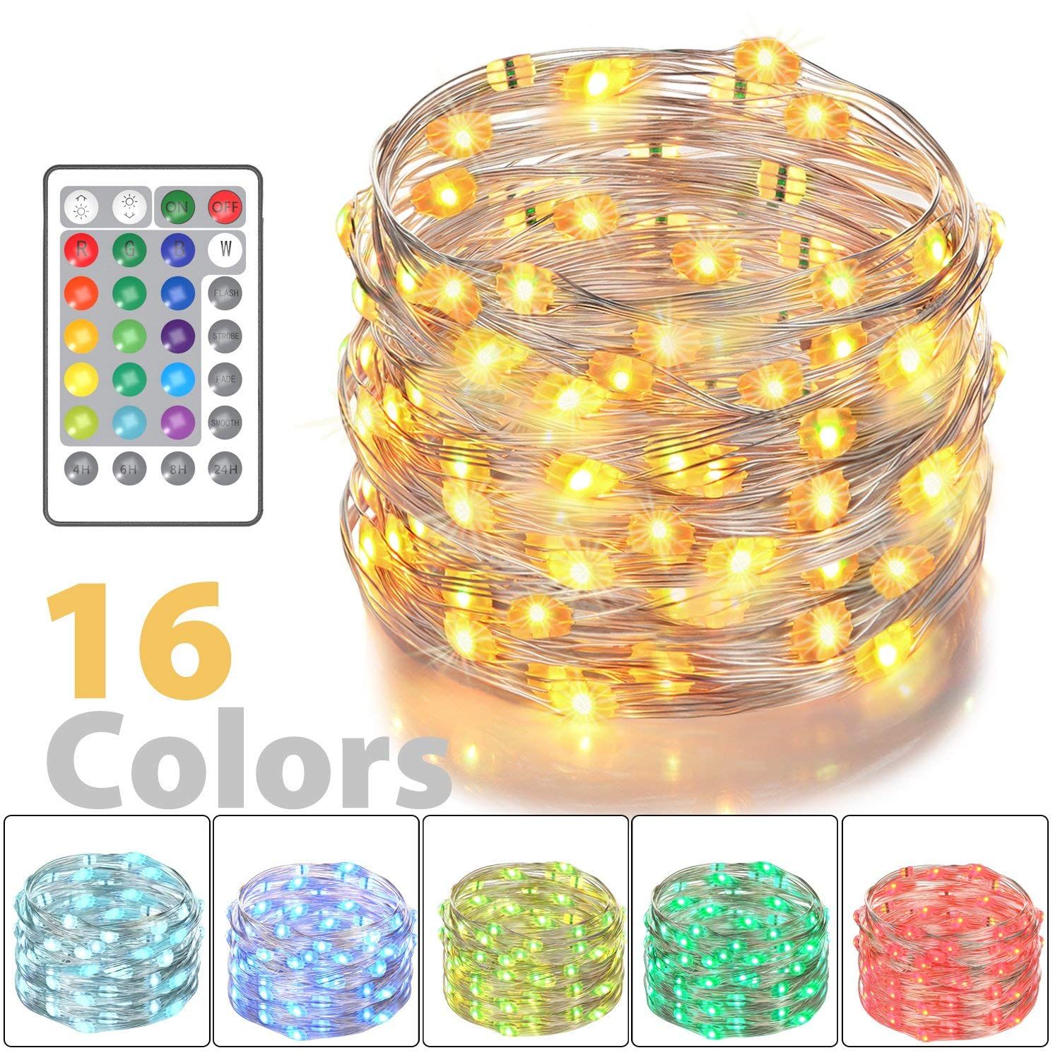 Led Fairy Lights Battery Powered Multi Color Changing String Lights With Remote Control Waterproof Silver Wire 16ft 50led For Bedroom Patio String Bulb Lights String Light Bulbs From Brightness 8888 12 41 Dhgate Com