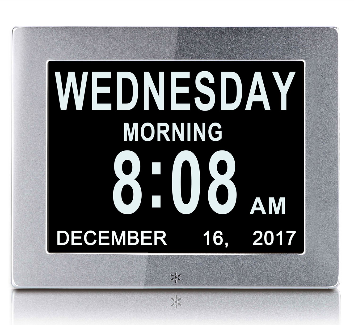 8 LCD Digital Calendar Day Clock With Large Clear Time Day And Date