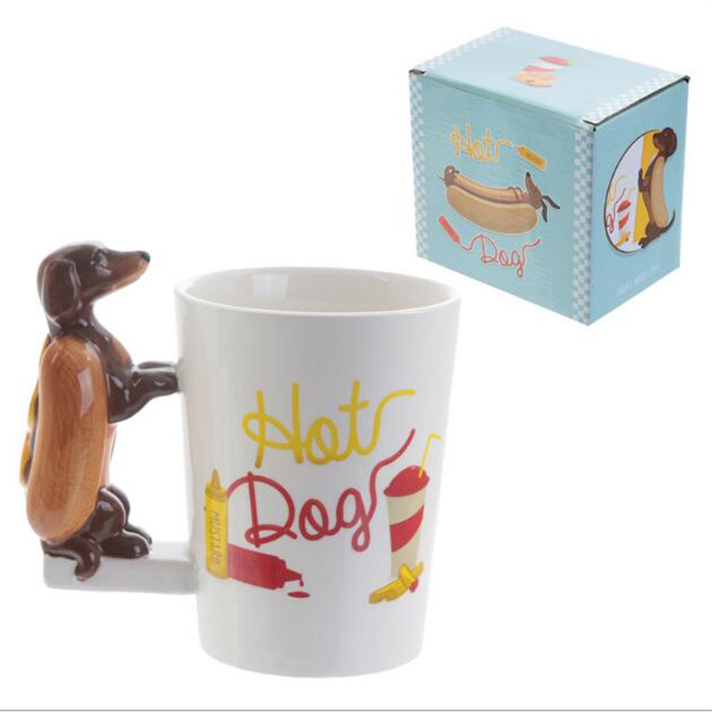 Wholesale Cute Dachshund Dog Puppy Handle Mug Ceramic Hand Painted 3d Cartoon Coffee Cup Home Office Drinkware Birthday Gift Same Day Photo Mugs Seasonal Coffee Mugs From Yishop 8 27 Dhgate Com
