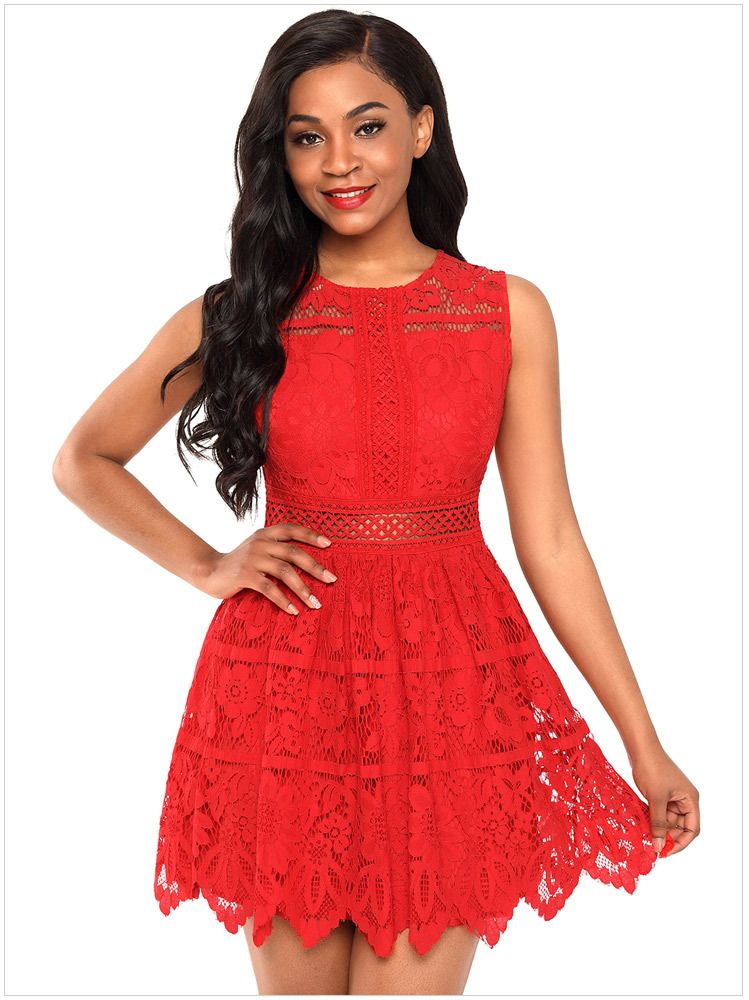 casual red summer dress