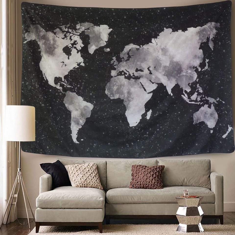 Black Hippie Tapestry Bohemian Wall Hanging Home Decoration