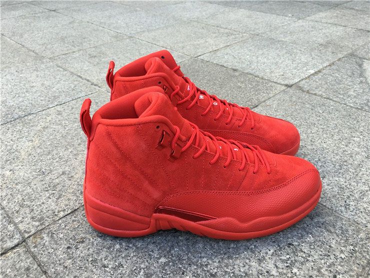 suede 12s red