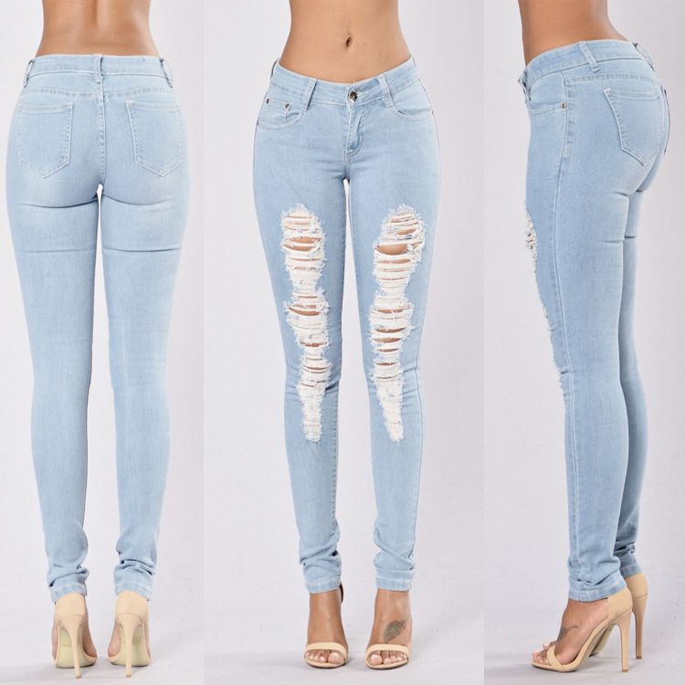 ripped denim joggers womens