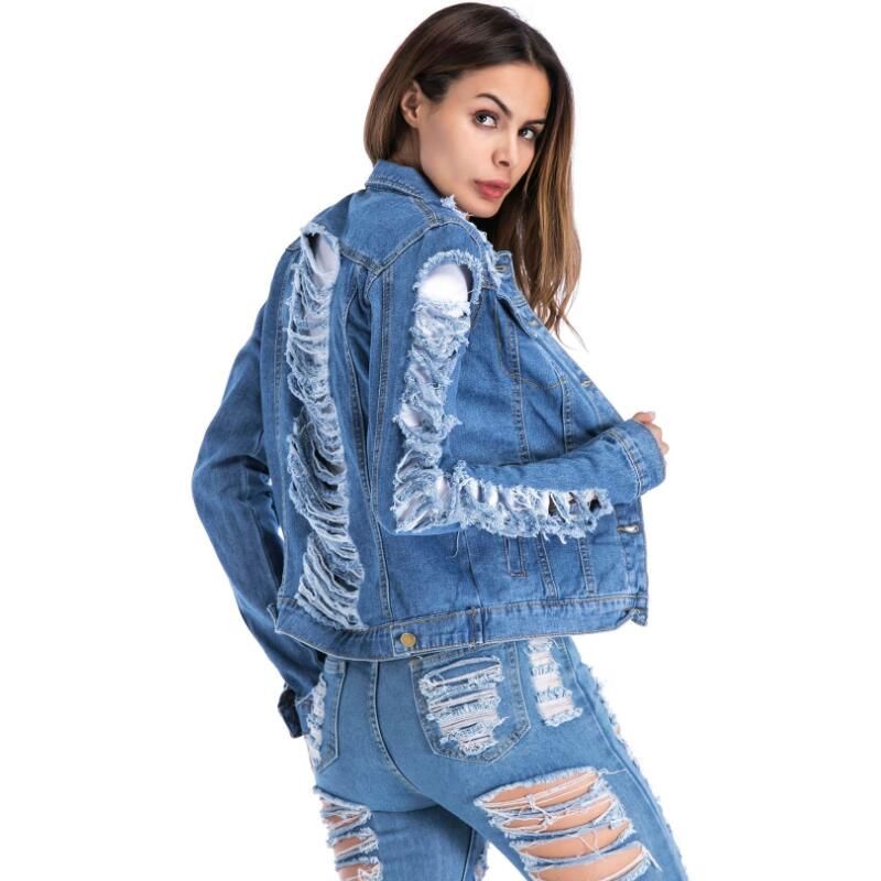 Chaquetas de jean con rotos Clearance