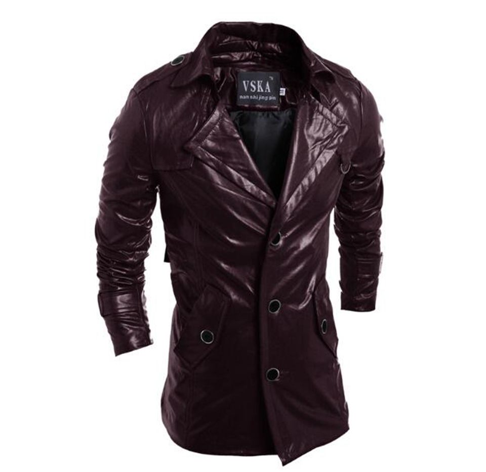 chaqueta de cuero cruzada hombre