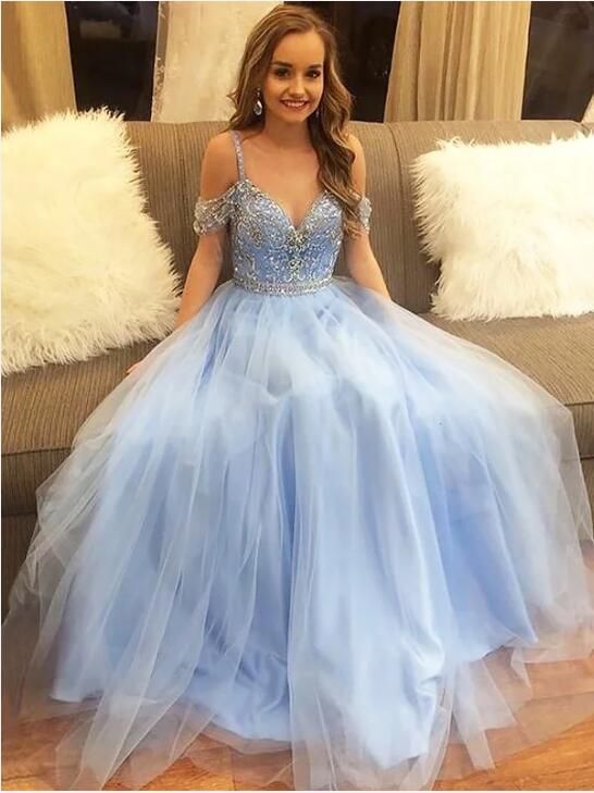 sparkly baby blue dress