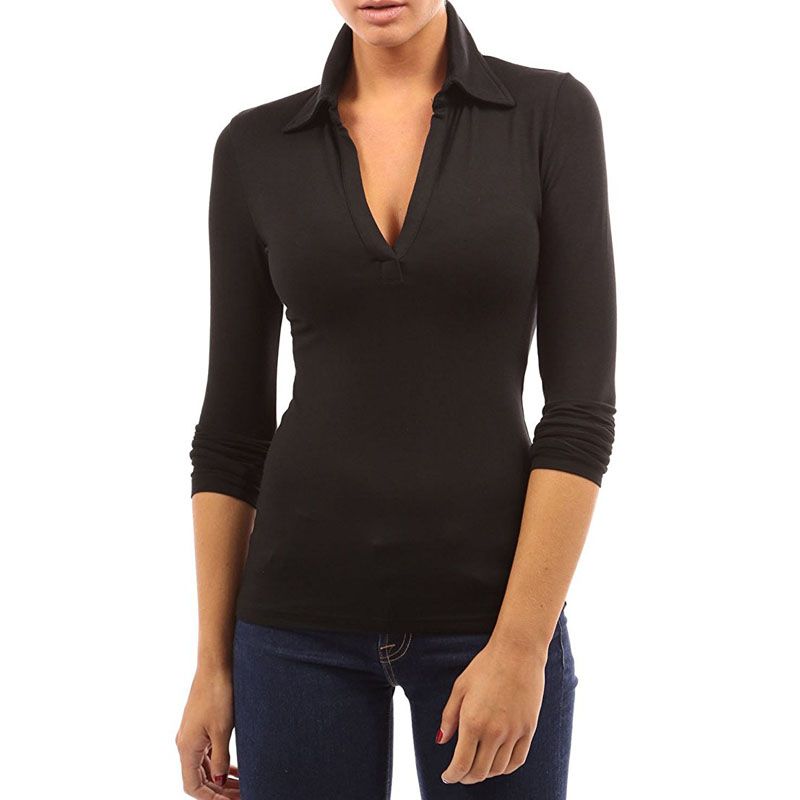 low cut blouse at work