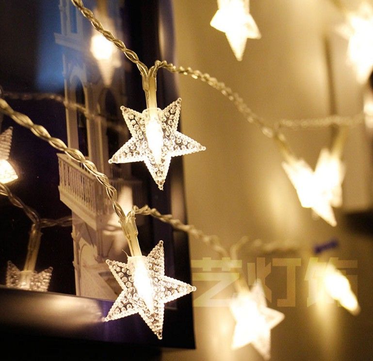 compre luces led de decoracion al aire libre vacaciones de navidad fabrica al por mayor led frosted lampara de la bateria estrella de cinco puntas a