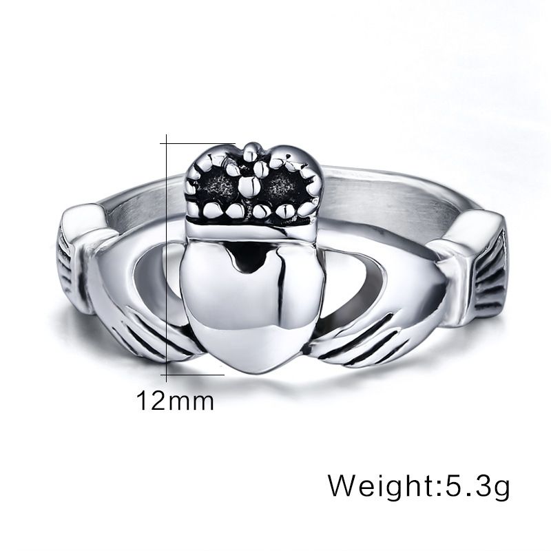 2019 Wedding Ring Irish Claddagh Ring Stainless Steel Ring Size 5