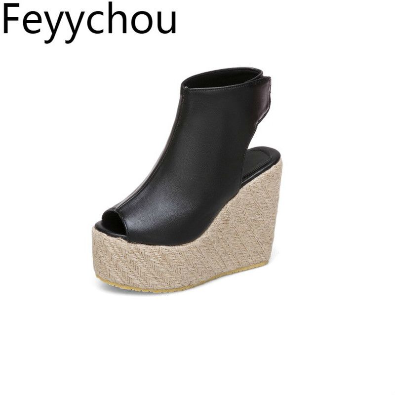 skechers peep toe wedges