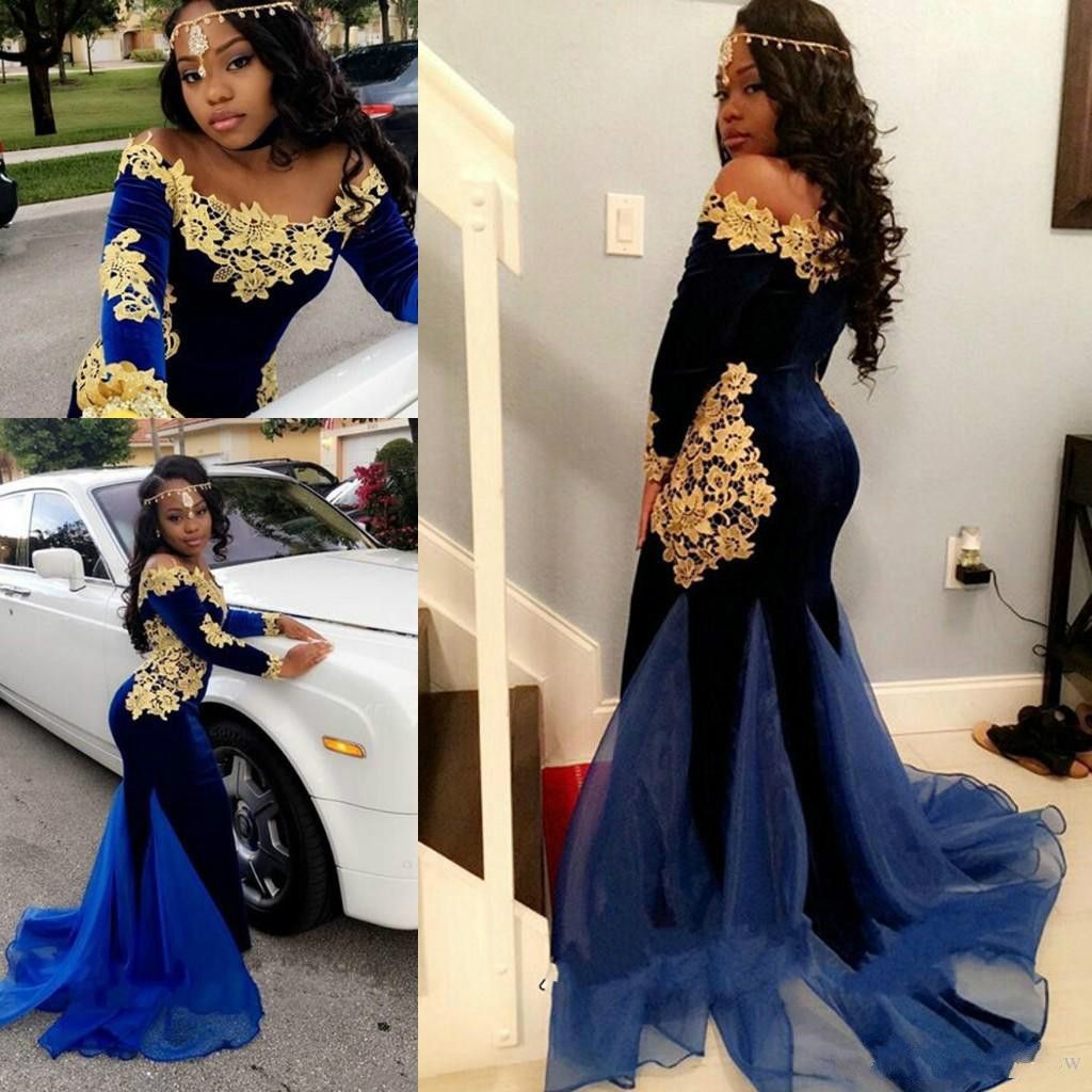 royal blue and gold african dress