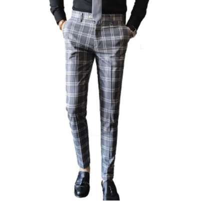 Compra Pantalones A Cuadros Azules Para Hombre Calcá Pantalones Sociales  Para Hombre Pantalones Británicos Para Hombre Pantalones Formales Flacos Pantalones  Pantalón Azul Hombre Barato | Entrega Rápida Y Calidad | DHgate Spain