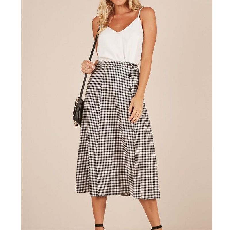 button up skirt long