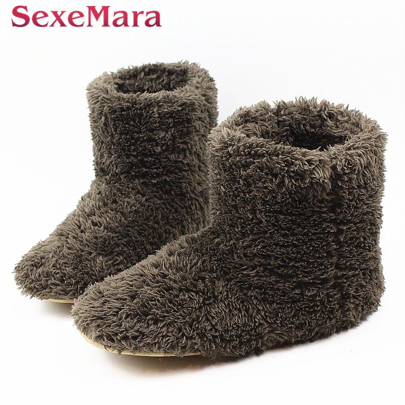 mens fluffy slipper boots