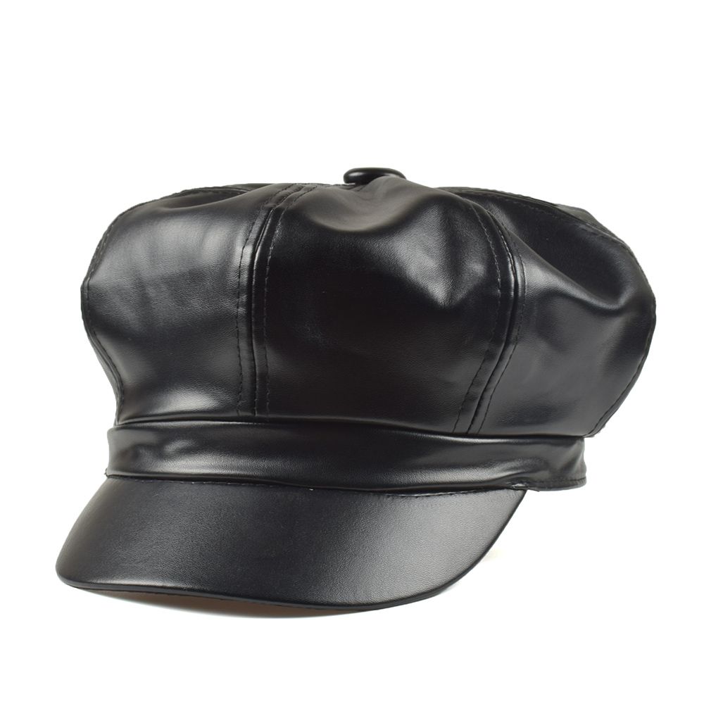 leather winter hat