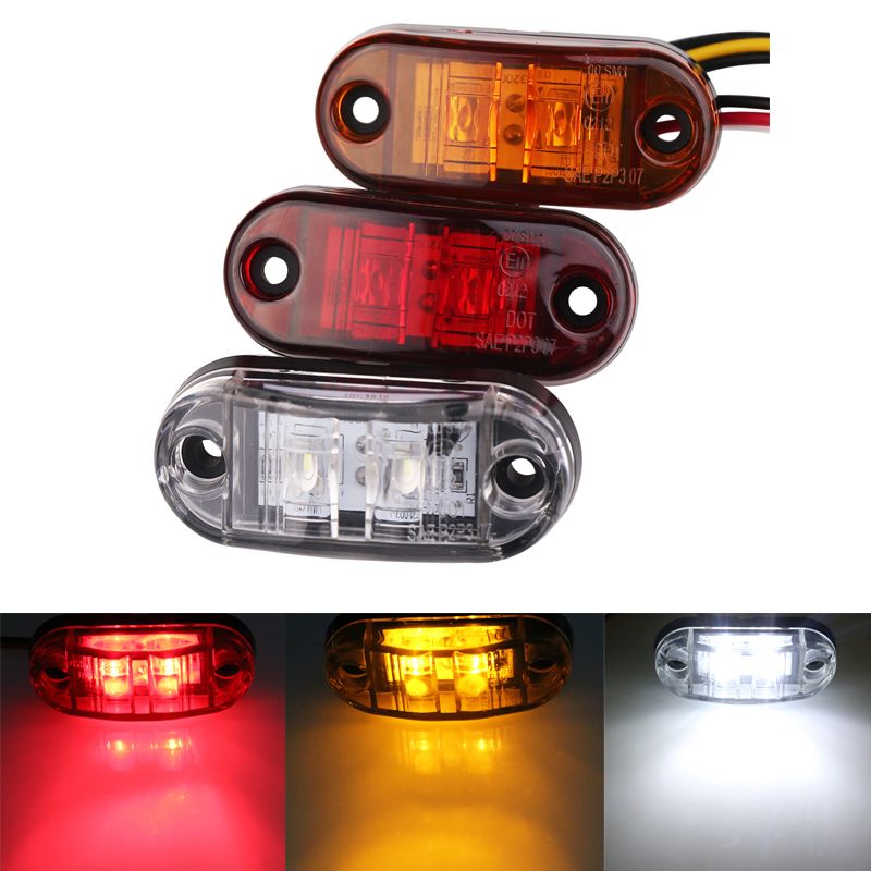 White Signal Side Lamp 5Pcs 2LED Side Marker Light Signal Lamp Indicator Waterproof for Car Truck Trailer 9-30V Marker Light White Signal Side Lamp 5Pcs 2LED Side Marker Light Signal Lamp Indicator Waterproof for Car Truck Trailer 9-30V Marker Light