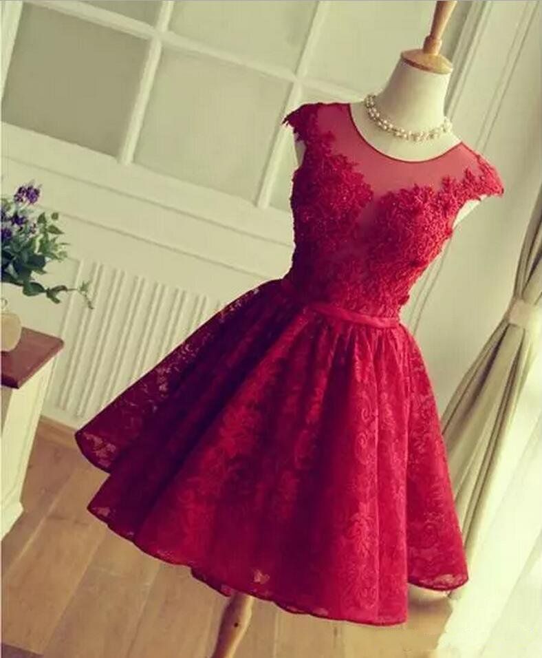 dark red homecoming dresses short