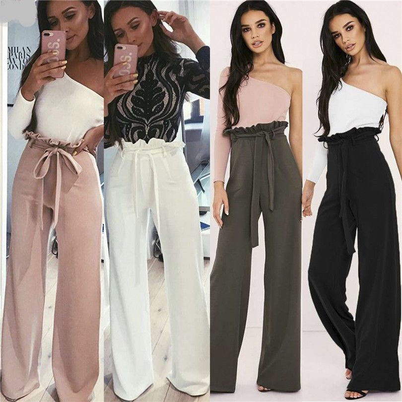 flared paperbag trousers