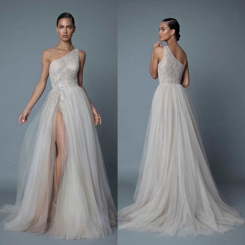 one shoulder wedding dress plus size